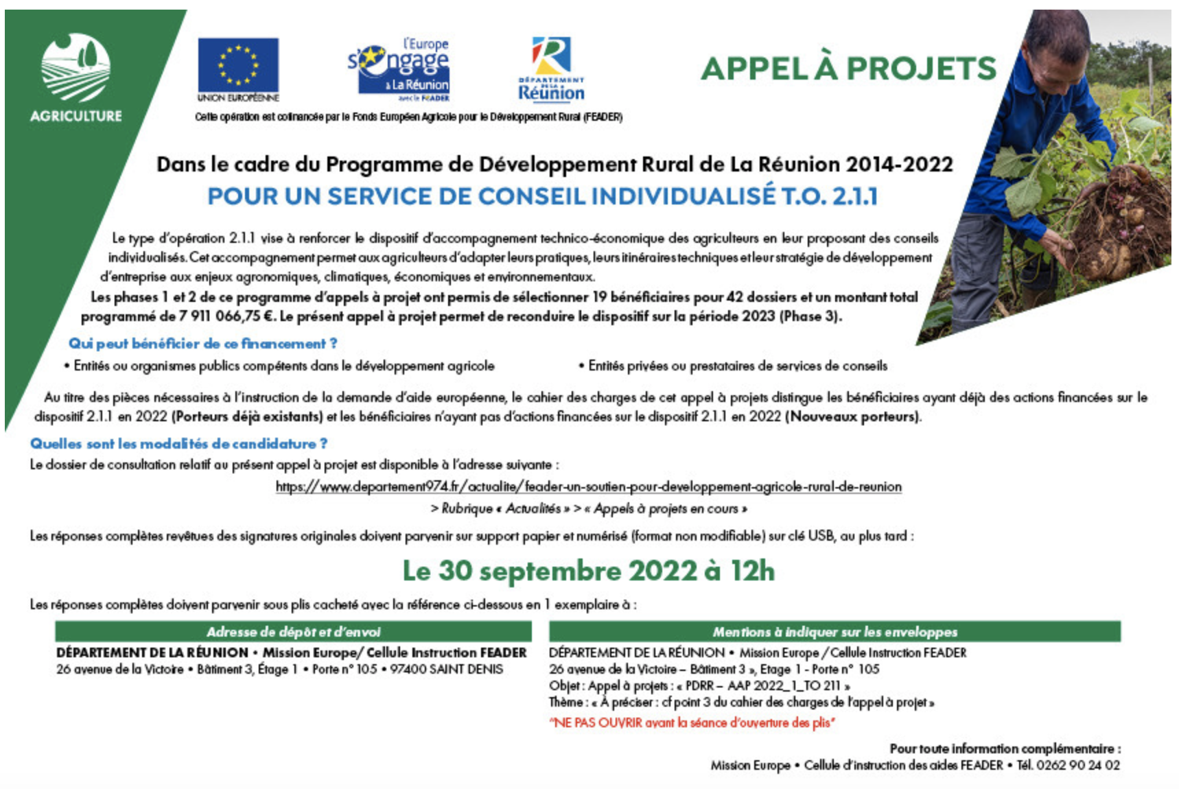 Programme de développement rural de La Réunion 2014-2022 : Appel à projets