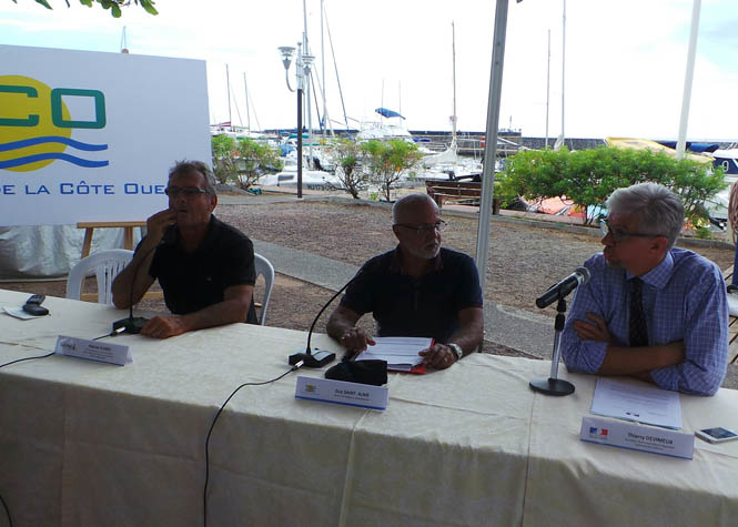 Patrick Florès (élu de St-Paul et représentant de la Réserve marine), Guy Saint-Alme (vice-président TCO délégué à l'aménagement) et Thierry Devimeux (SGAR)