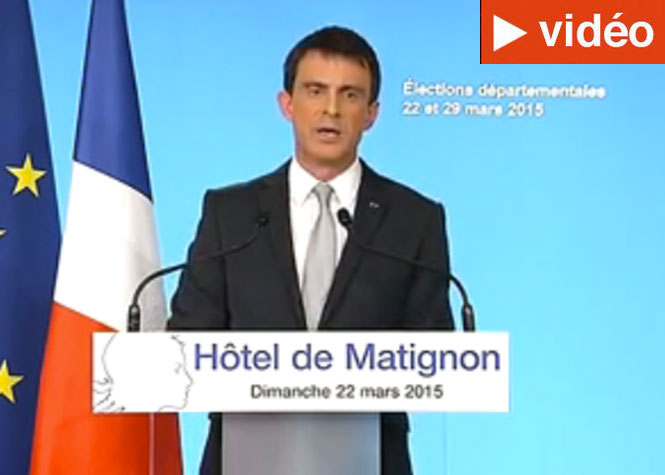 Manuel Valls fait appel au front républicain pour contrer le FN au second tour 