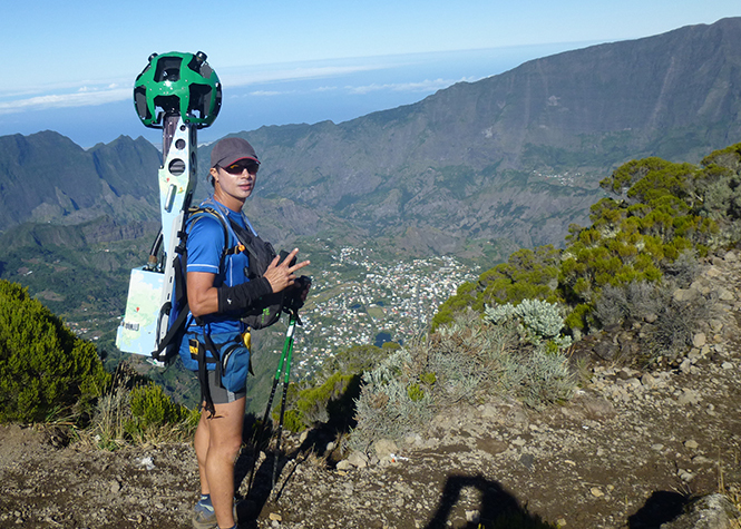 Les sentiers, les routes et les villes de La Réunion accessibles à 360° sur le web (© IRT)