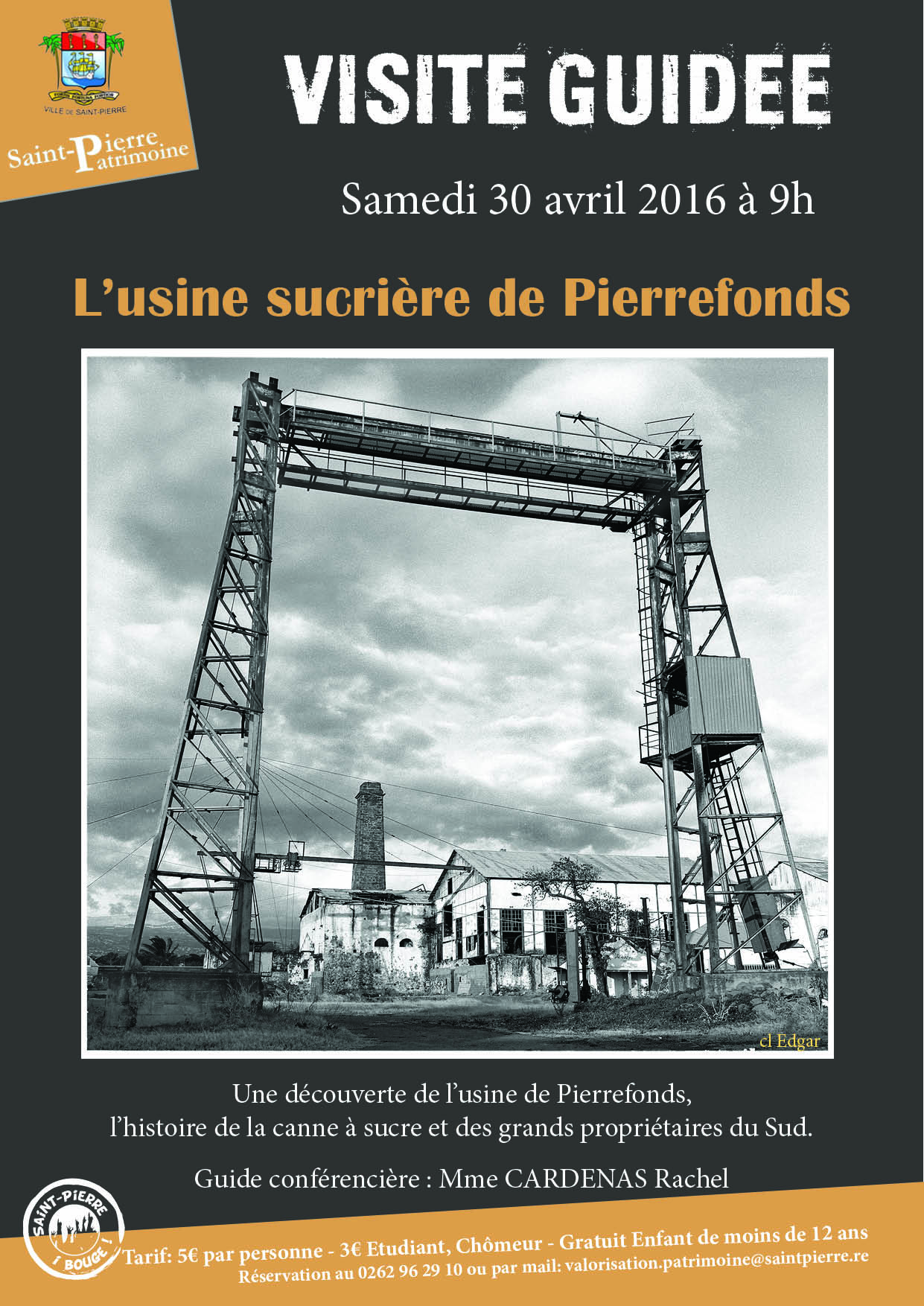 Visite de l'usine sucrière de Pierrefonds dimanche 30 avril 2016