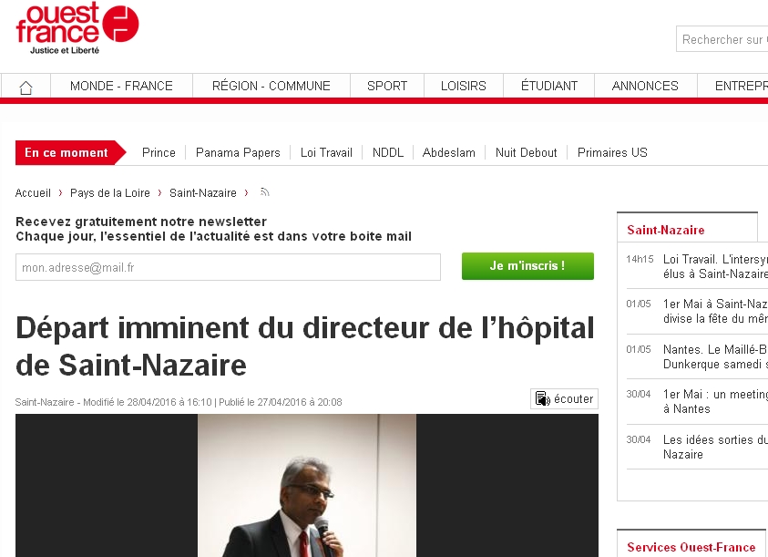 CHU Réunion: Francis Saint-Hubert se prépare à quitter son poste à Saint-Nazaire