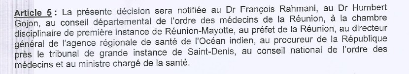 Le président du conseil de l’Ordre des médecins Réunion-Mayotte sanctionné