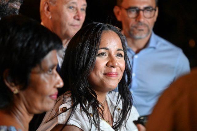 Audrey Belim lors des élections sénatoriales