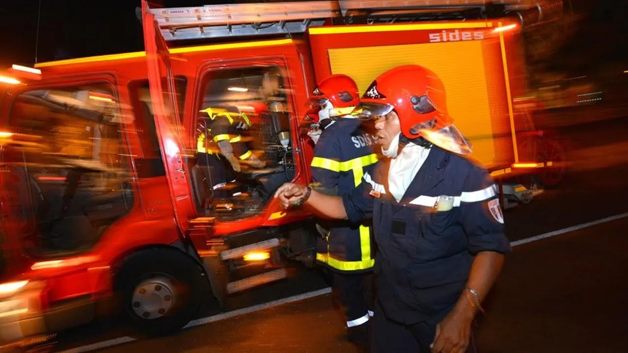 pompier incendie Piriou Réunion, incendie