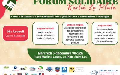 Le Forum Solidaire est de retour au Plate Saint-Leu !