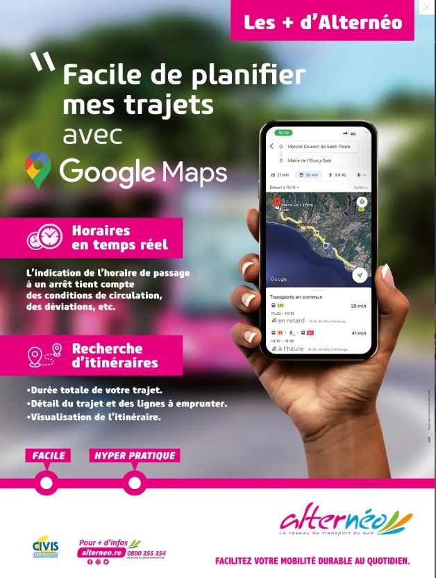 Alternéo : Planifier mes trajets avec Google Maps