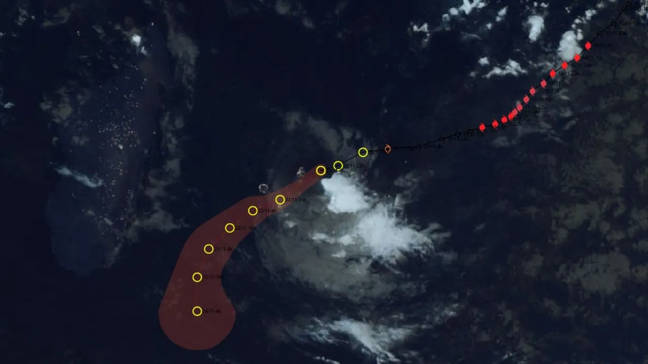 Capture d'écran 2024-11-21 06 Bheki à proximité de La Réunion ce jeudi