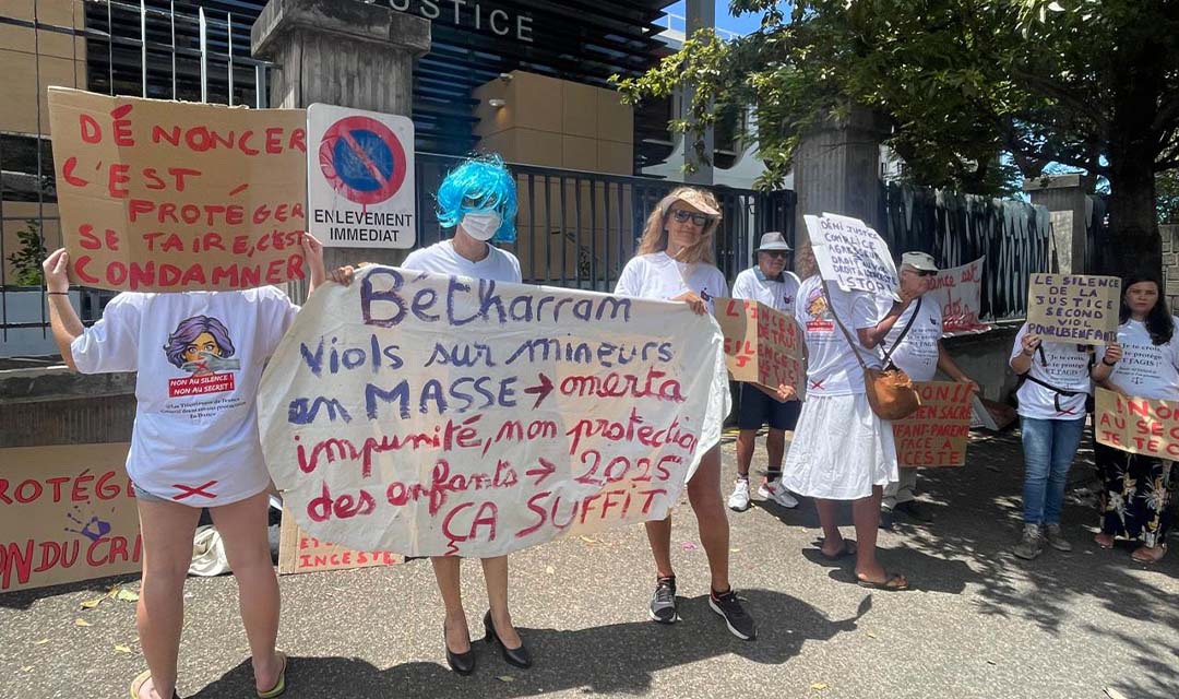 Manifestation contre l'inceste devant le tribunal de Saint-Pierre