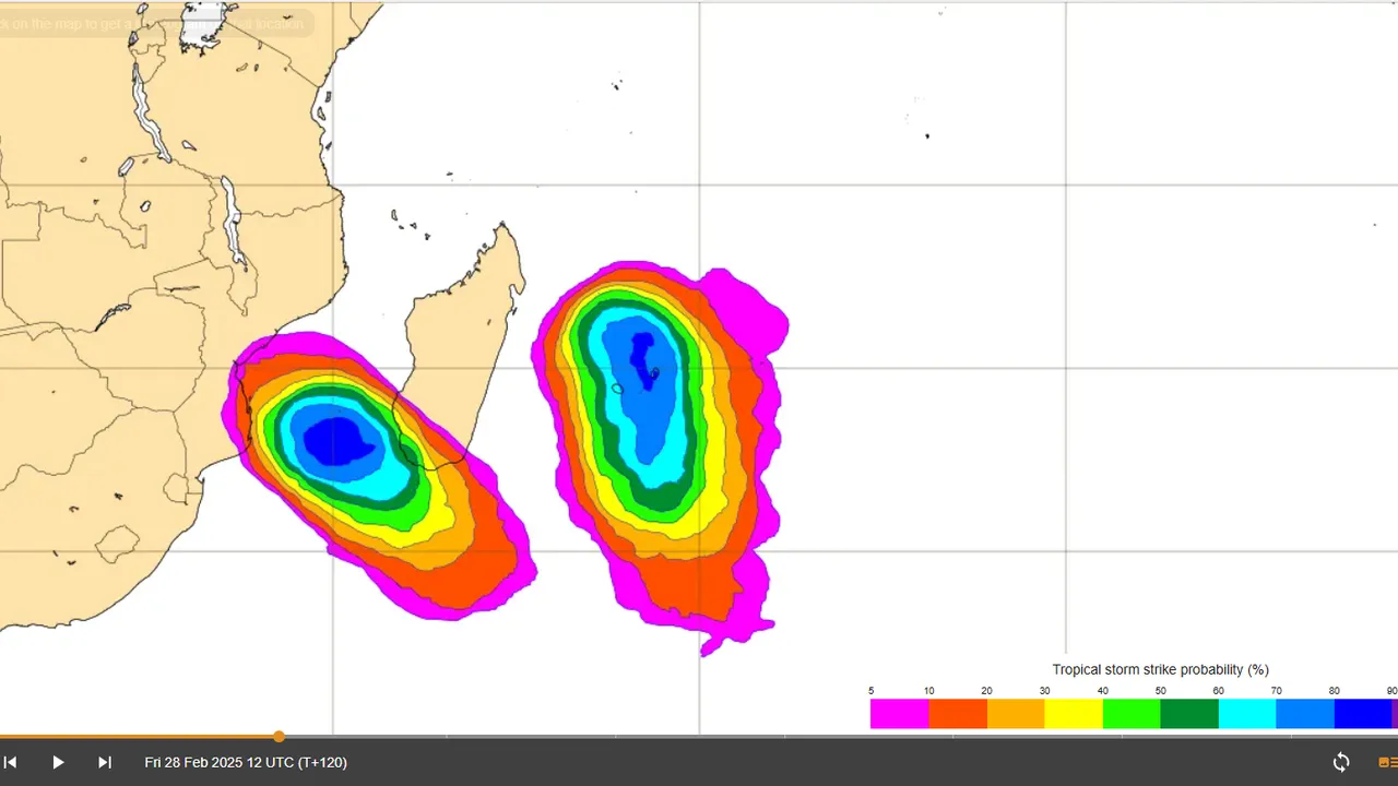 Probabilité d'observation d'un tempête le 28022025 Probabilité d'observation d'un tempête le 28022025