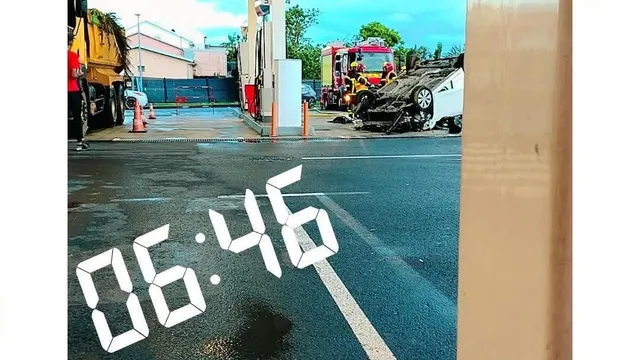 Accident Accident, station essence