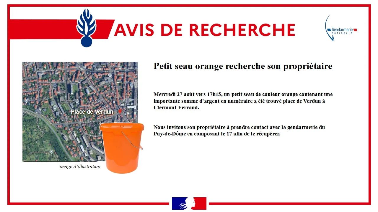 avis de recherche seau argent