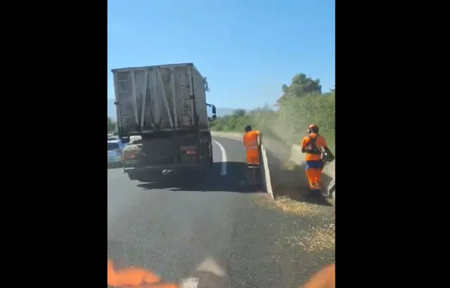 vidéo choc sur un chantier dur la route nationale 1.
