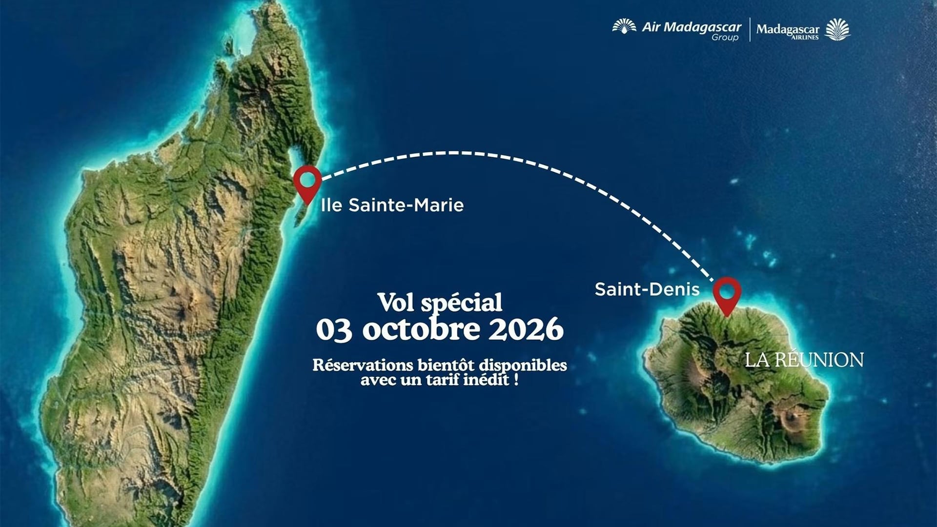 Madagascar Airlines, vol Sainte-Marie la Réunion