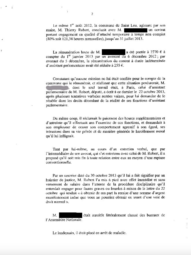 Thierry Robert accusé d'emploi fictif par son ancien attaché parlementaire