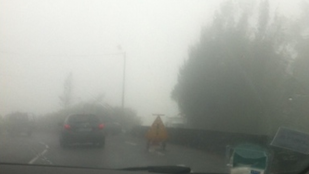 Tampon 19e km: Accident de la route dans un épais brouillard