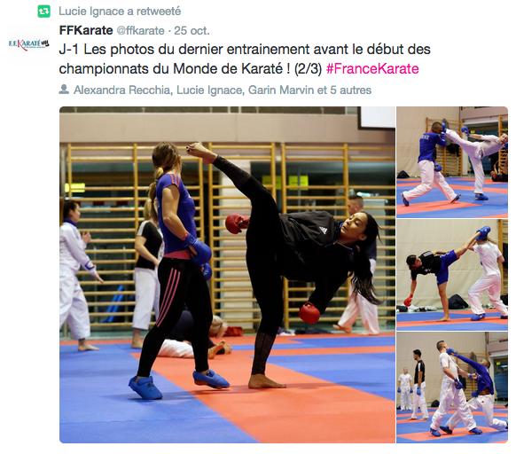 Lucie Ignace en finale du Championnat du Monde de karaté