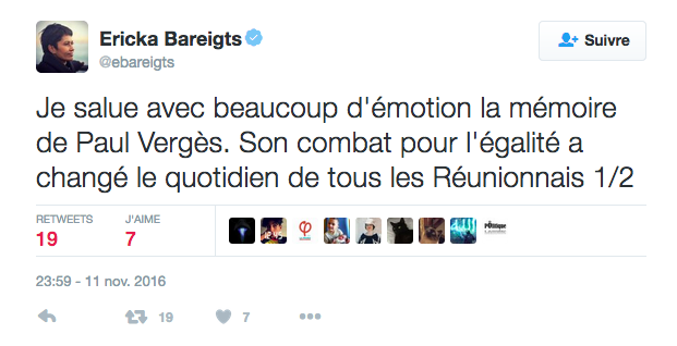 Ericka Bareigts à propos de Paul Vergès: 