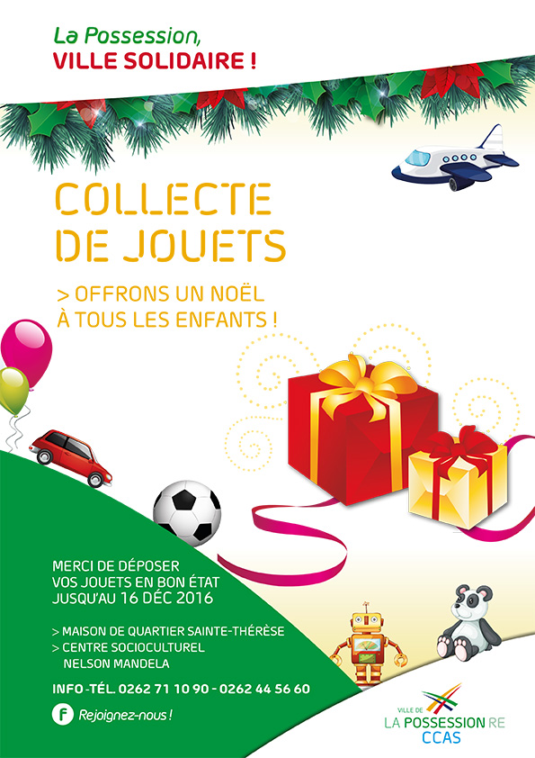 Noël solidaire pour les familles défavorisées à La Possession: Collecte de jouets