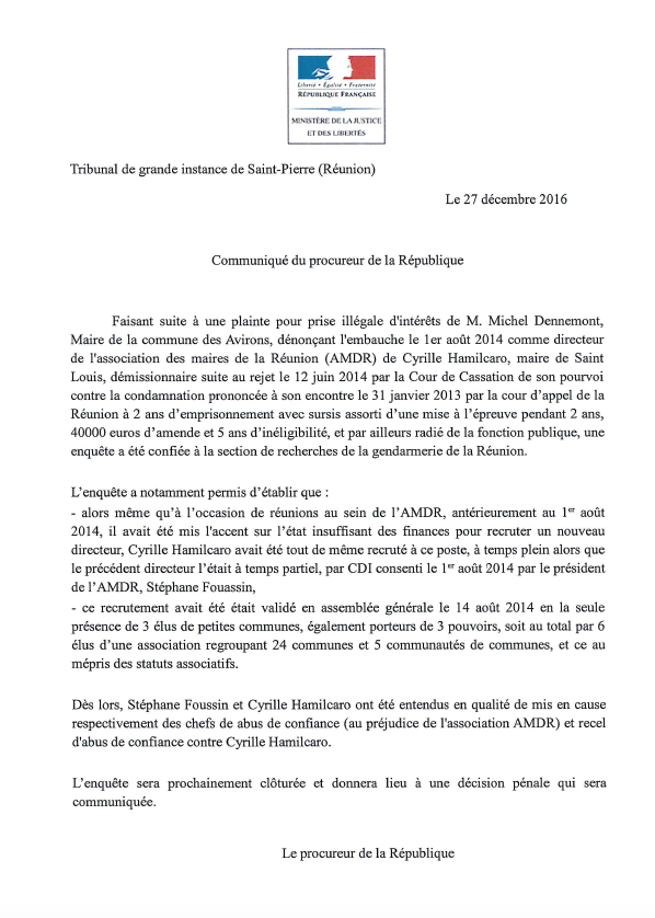 Cyrille Hamilcaro et Stéphane Fouassin entendus par la Gendarmerie