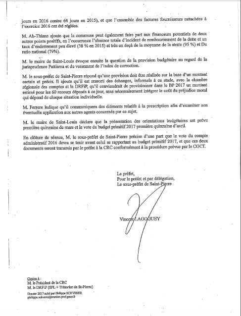 St-Louis : Quand la sous-préfecture n'est pas d'accord avec la Chambre régionale des comptes...