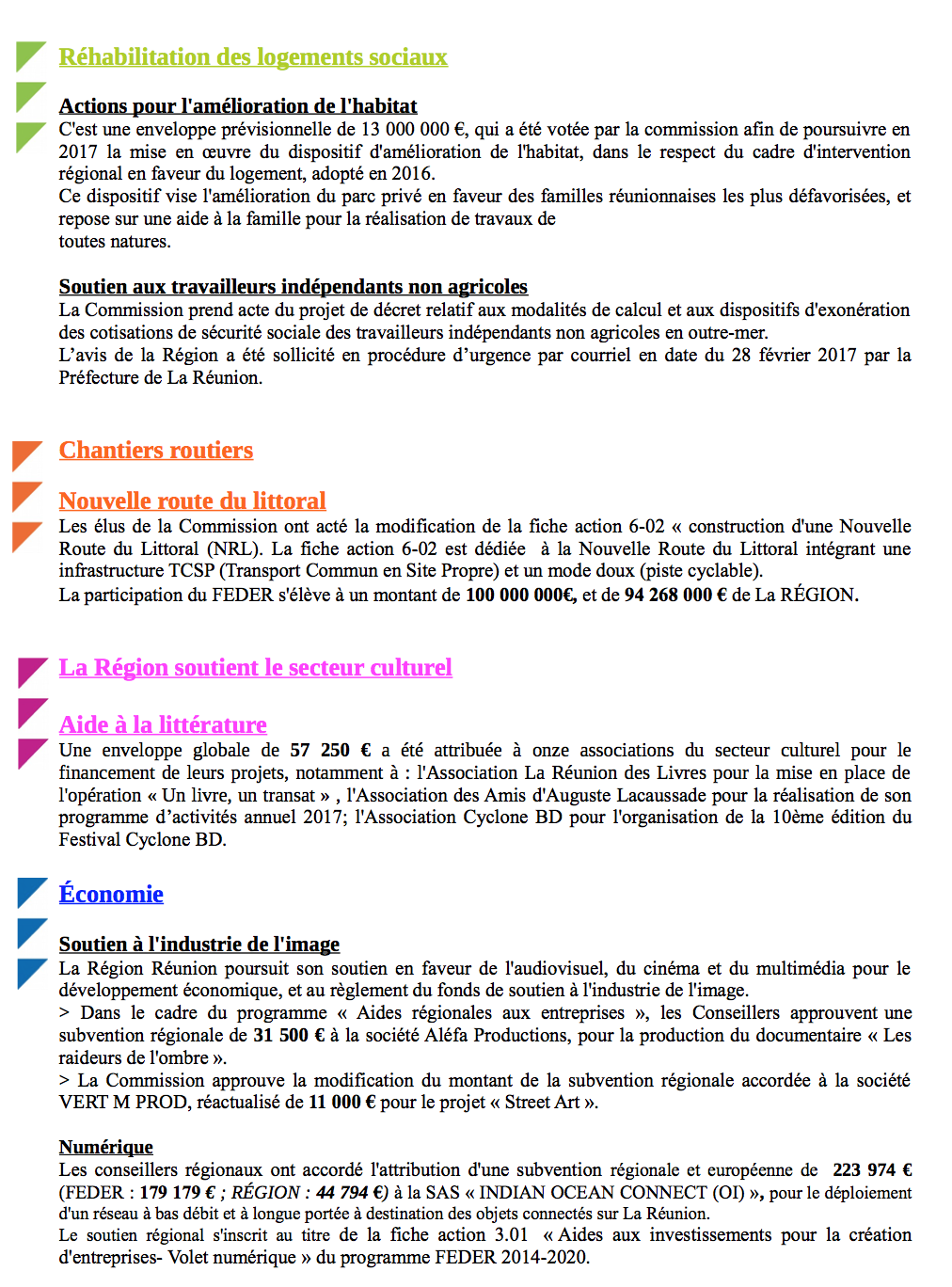 Région Réunion: Une subvention de 650 000 euros pour l'opération