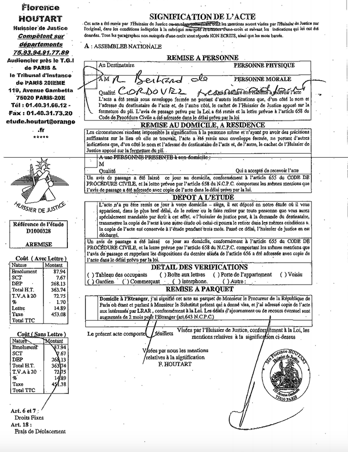 Un huissier a saisi les indemnités de député de Thierry Robert