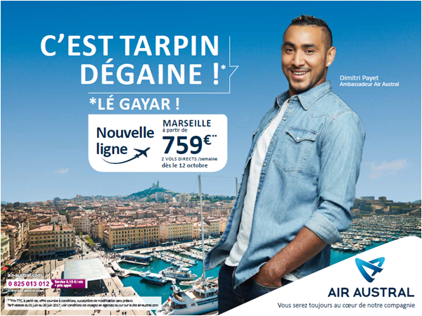 Air Austral choisit Dimitri Payet pour sa campagne de communication pour son retour sur la ligne Réunion-Marseille