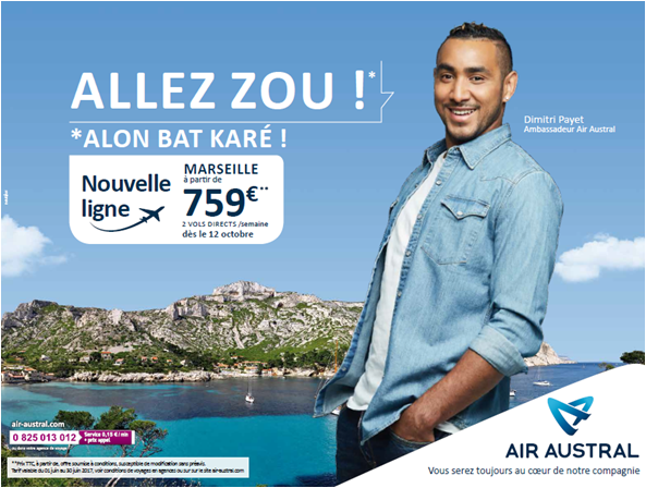 Air Austral choisit Dimitri Payet pour sa campagne de communication pour son retour sur la ligne Réunion-Marseille