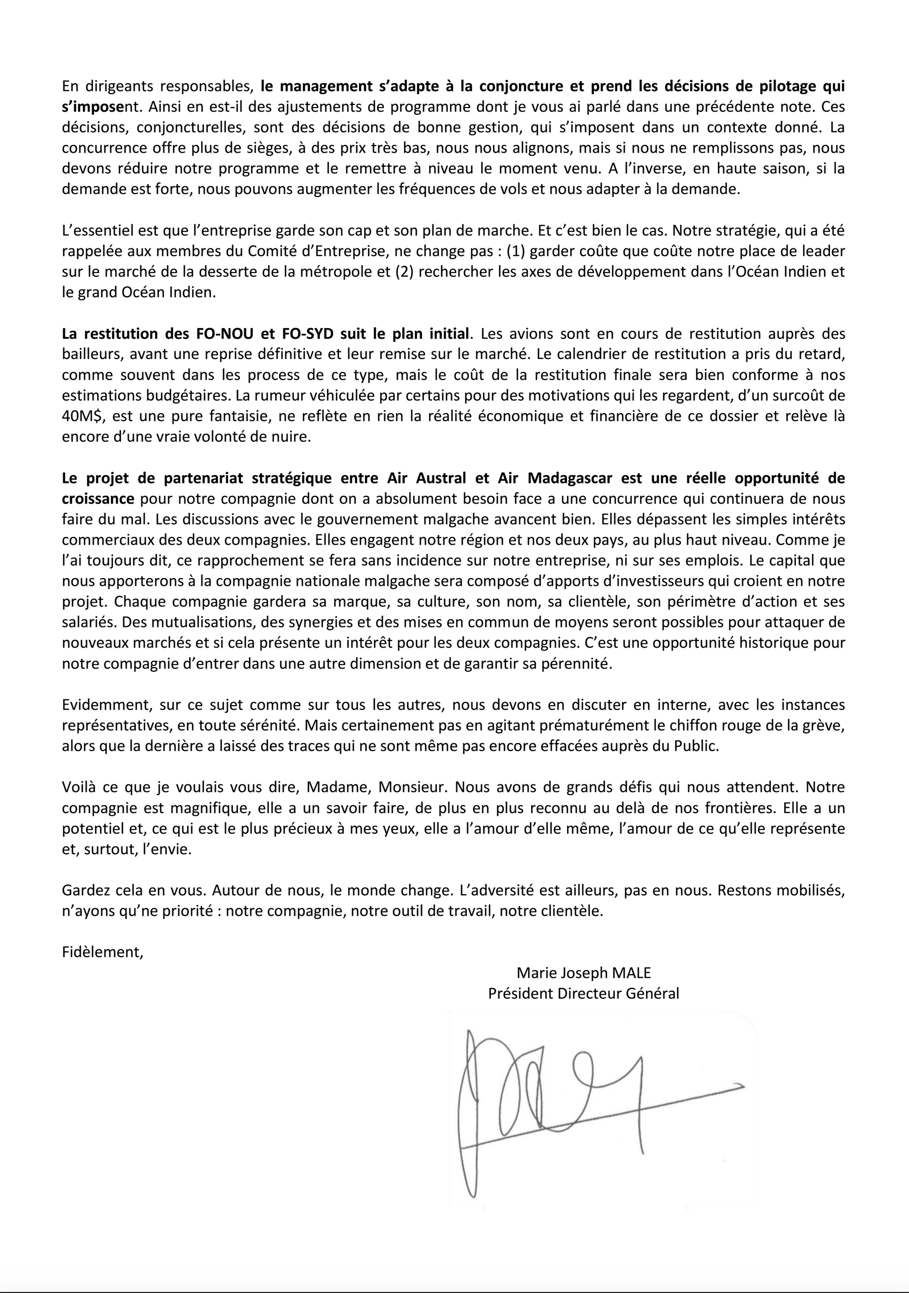 Marie-Joseph Malé pas content contre Zinfos mais 