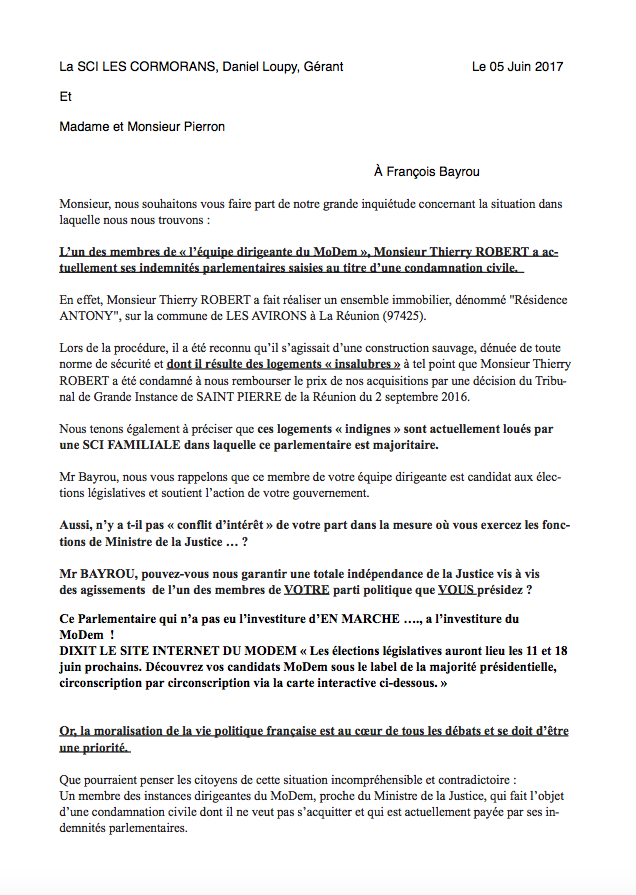 Les propriétaires floués par Thierry Robert écrivent à Bayrou et à Macron
