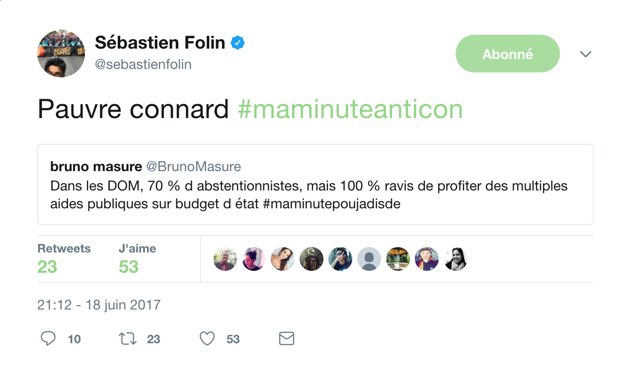 Bruno Masure insulte les DOMiens