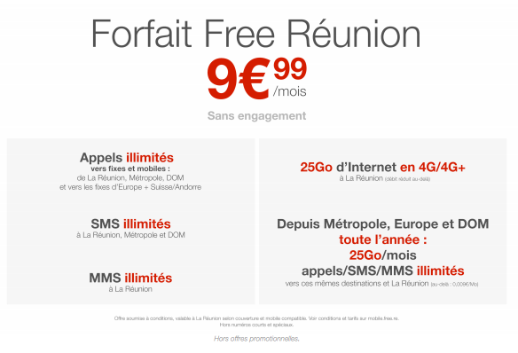 Free annonce ses offres à La Réunion