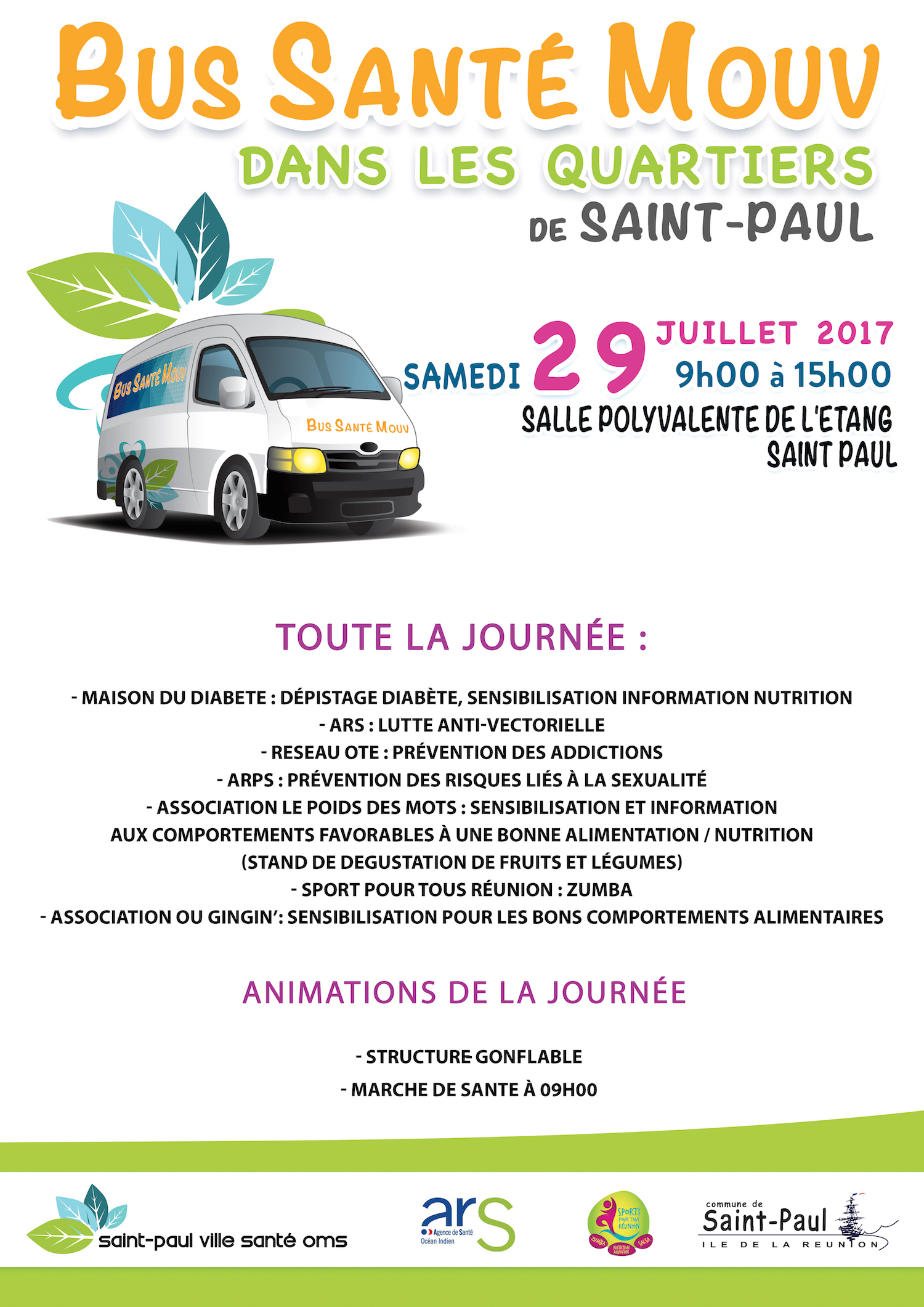 Bus Santé Mouv à l’Étang Saint-Paul