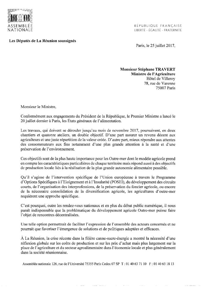 Nos députés demandent la décentralisation à La Réunion des États généraux de l'alimentation