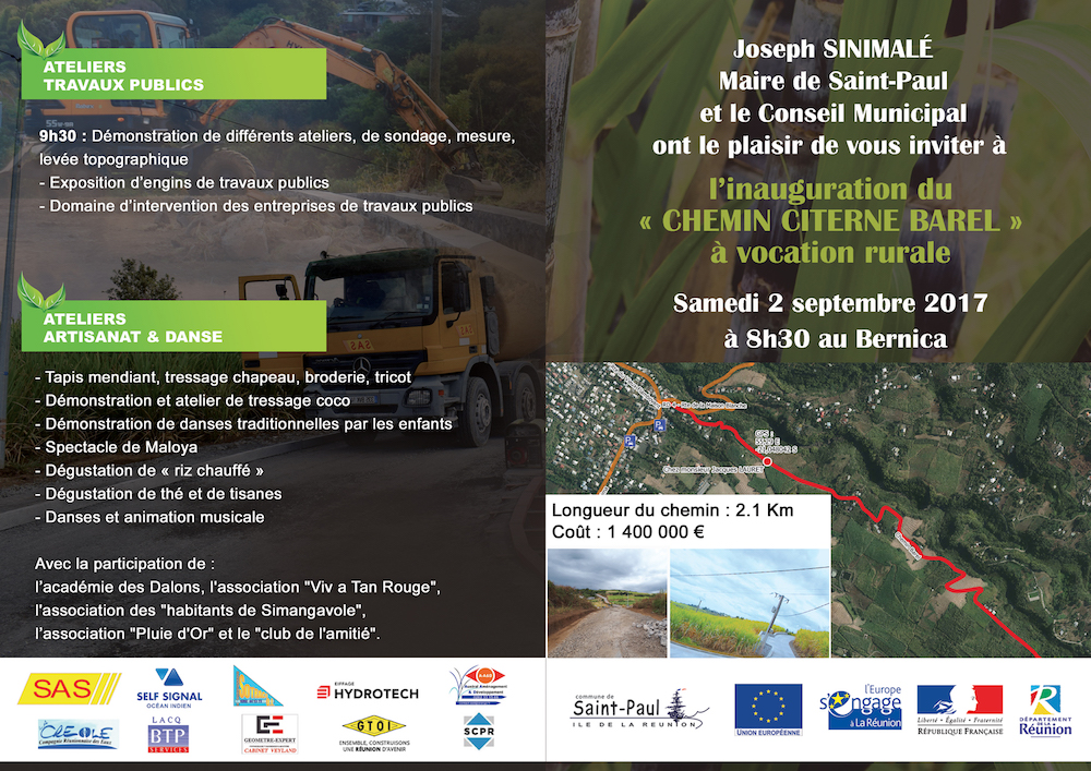 Cérémonie inaugurale du Chemin Barel au Bernica