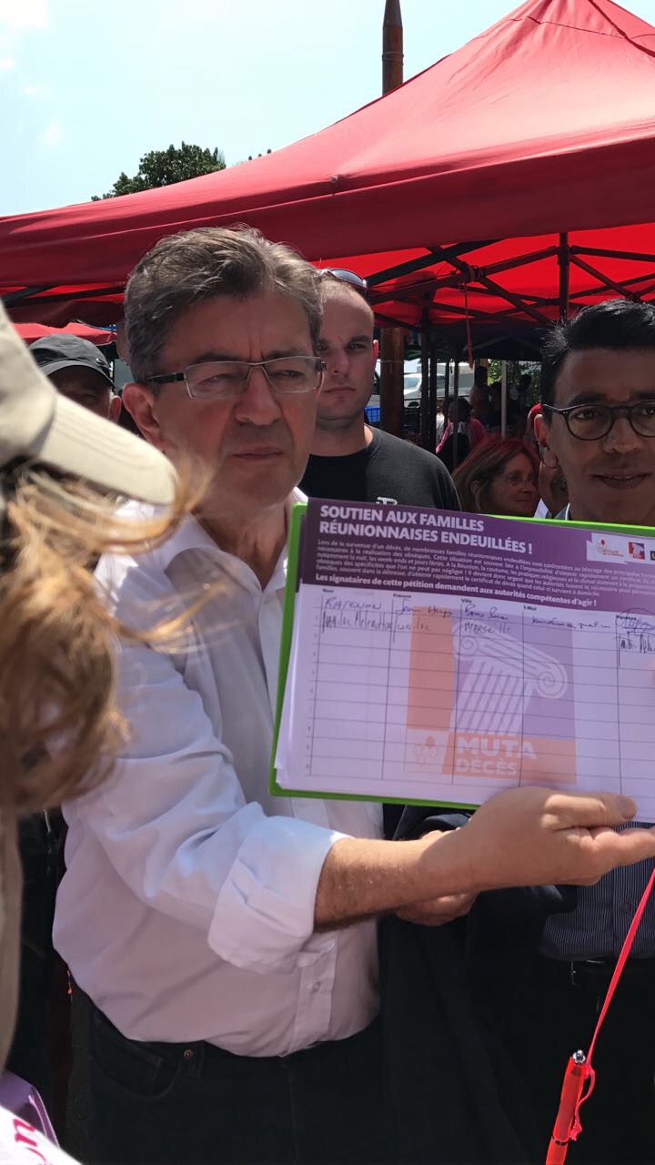 [VIDÉO] Jean-Luc Mélenchon au marché de Sainte-Marie