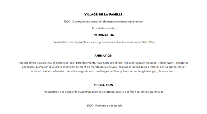 St-Paul: Un forum de la famille organisé ce samedi