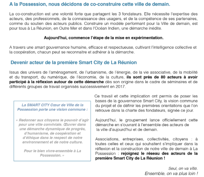 La Possession : Lancement de la démarche Smart City pour l’écoquartier Coeur de Ville