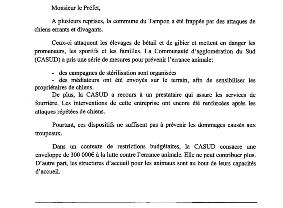Attaques de chiens errants : La CASUD interpelle le préfet