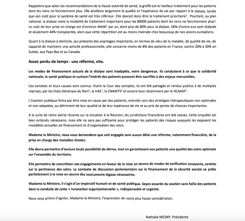 Profits financiers de l'Aurar: Renaloo alerte la ministre de la Santé