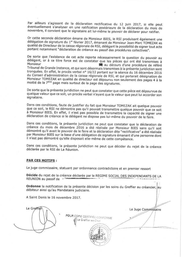 Tribunal de commerce: Un assuré gagne contre le RSI