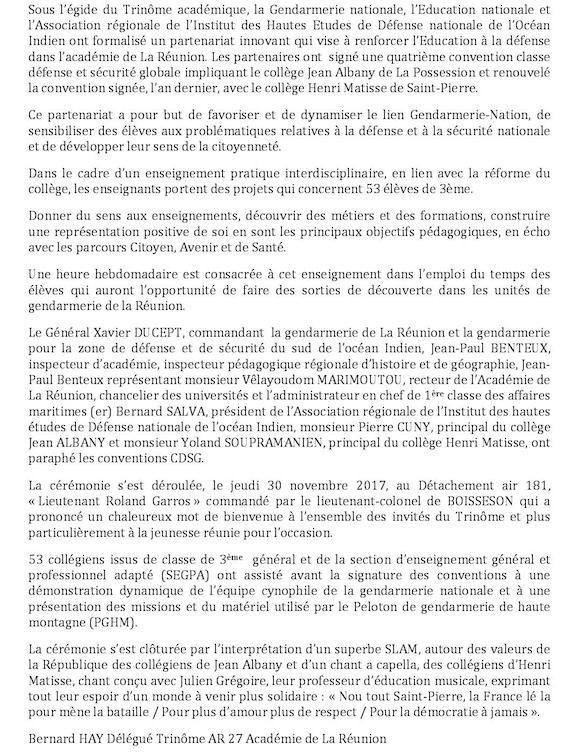 Une 4ème classe défense et sécurité globale est née