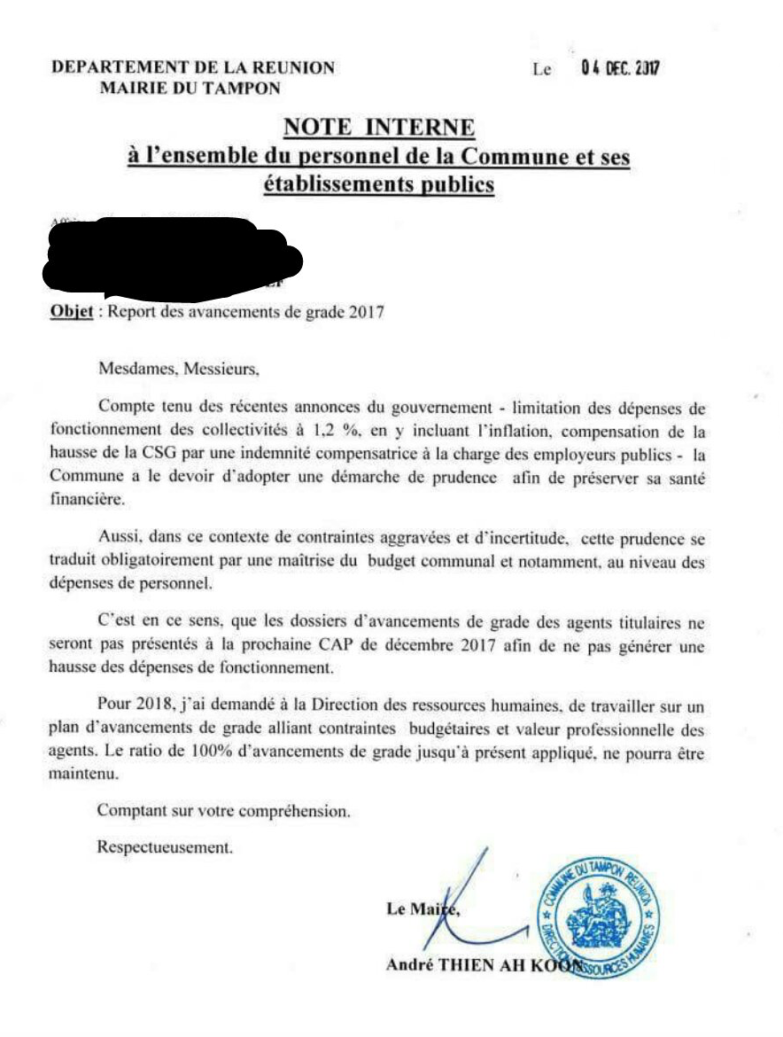 Drôle de récompense pour les employés communaux !
