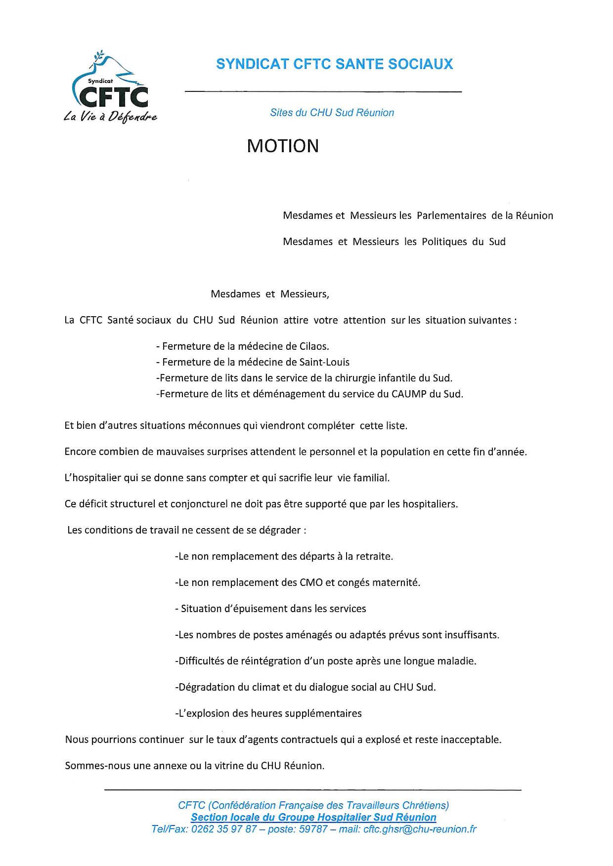 CFTC Santé du CHU Sud:
