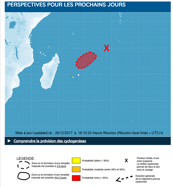 Forte probabilité de formation d'une tempête tropicale