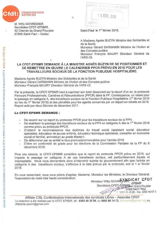 Report du PPCR: La CFDT-EPSMR interpelle les ministres