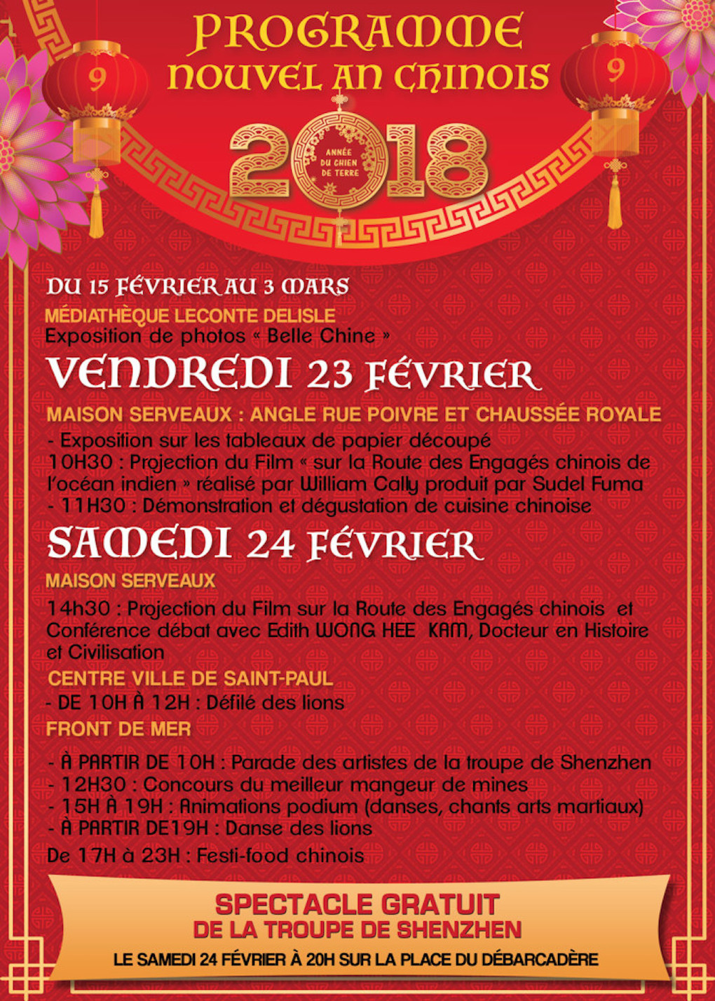 Saint-Paul fête le Nouvel An Chinois