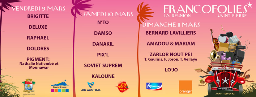 Francofolies de la Réunion du 9 au 11 mars