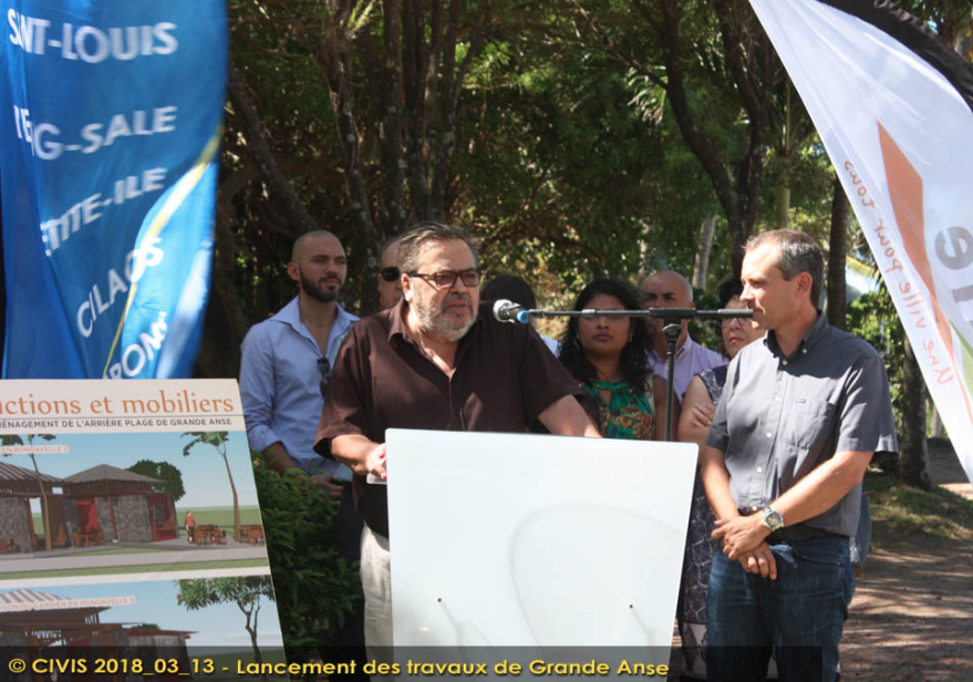 Lancement des travaux de l'arrière plage de Grande Anse